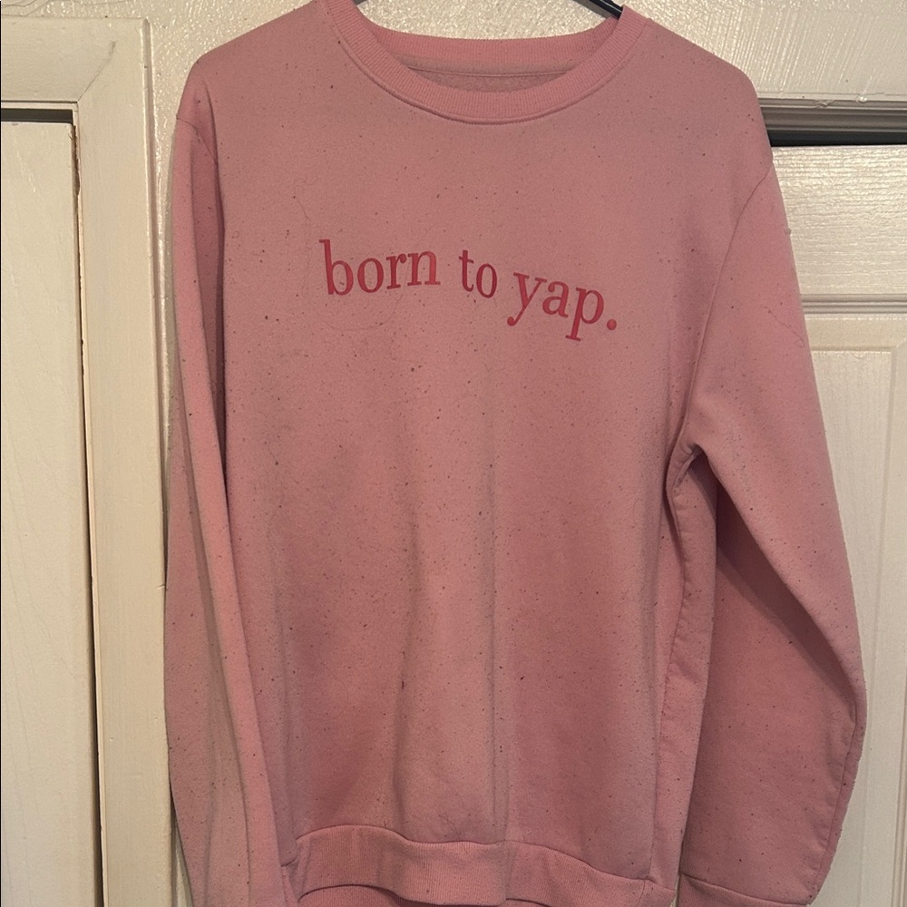 SHEIN Pink 'Born to Yap' Kids Sweater